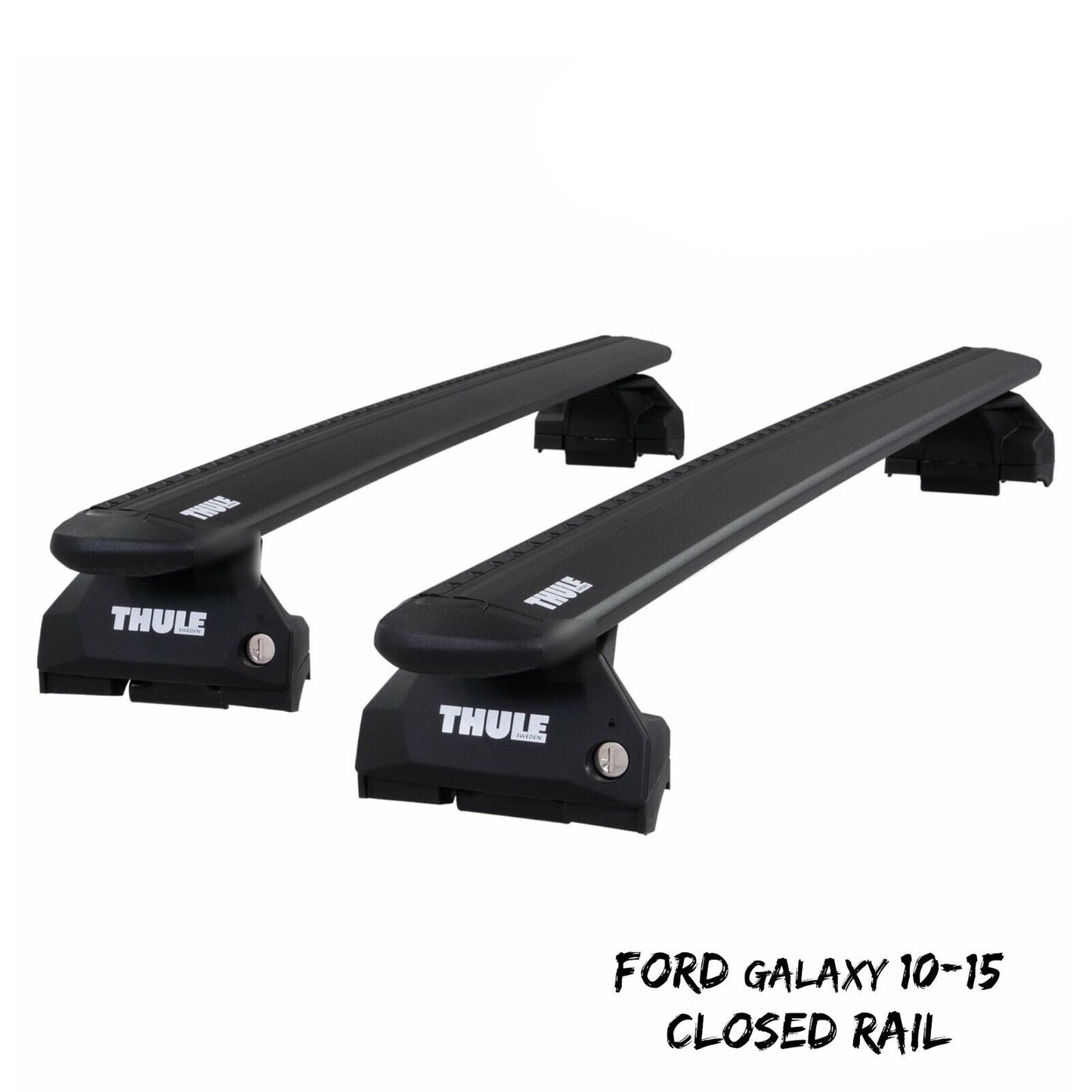 Thule Alu WingBar Evo Black Roof Bars Set to fit Ford Galaxy 10-15 Closed Rail