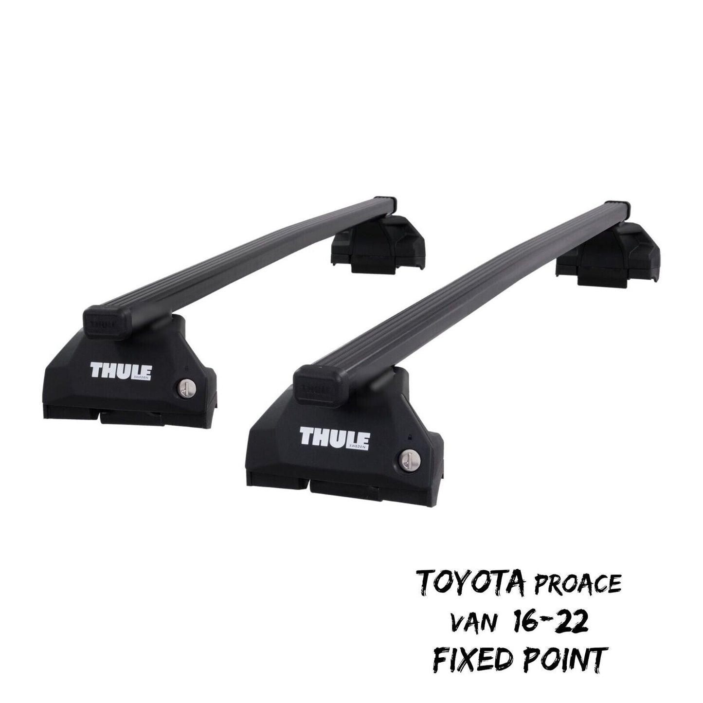 Thule Steel SquareBar Evo Roof Bars Set to fit Toyota Proace Van 16-22 Fixpoints