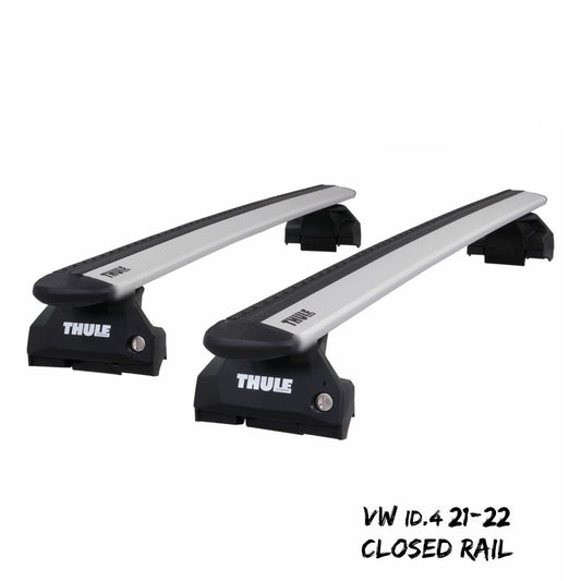 Thule Aluminium WingBar Evo Silver Roof Bars Set for VW ID.4 21-22 Closed Rail