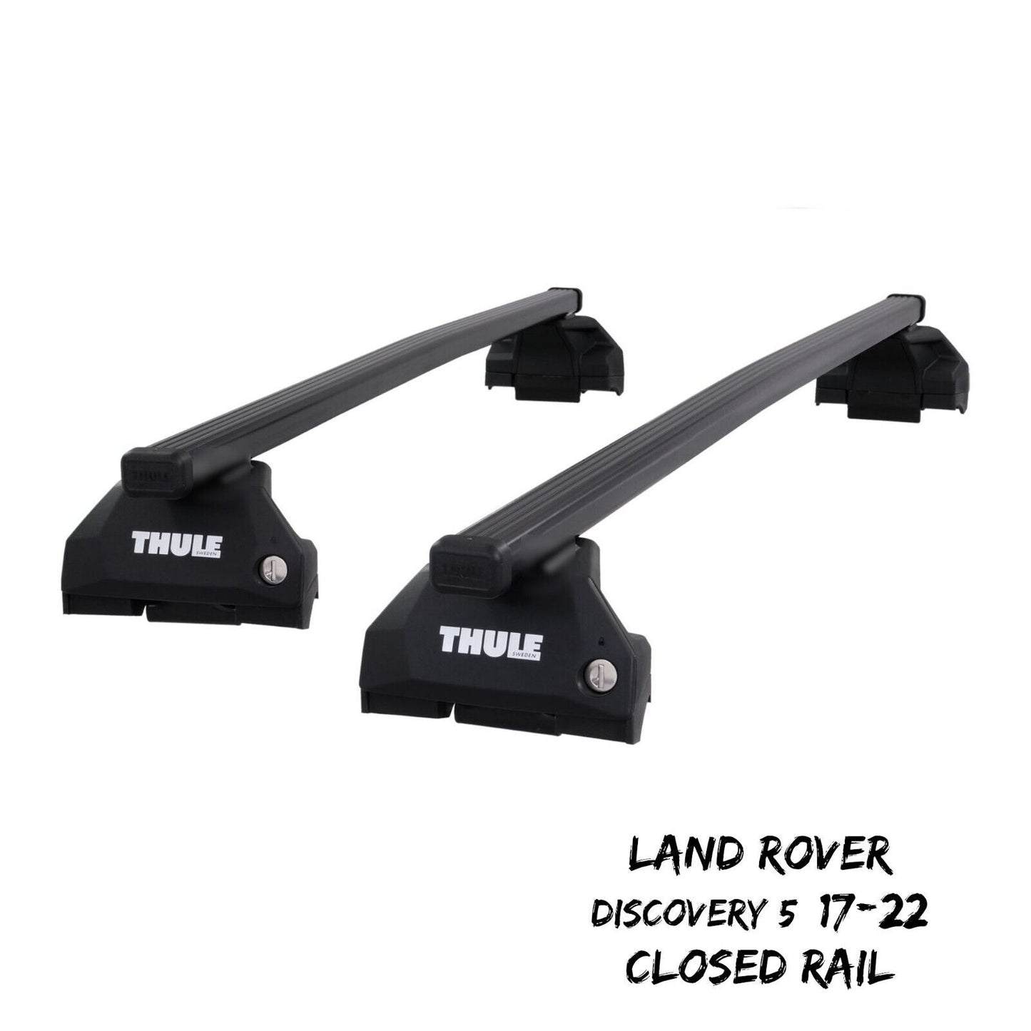 Thule Steel SquareBar Evo Roof Bars for Land Rover Discovery 5 17-22 Closed Rail