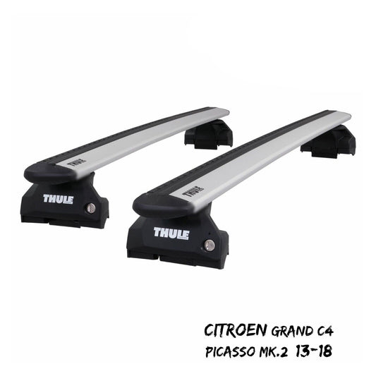 Thule WingBar Evo Silver Roof Bars fit Citroen Grand C4 Picasso Mk.2 13-18 Rails