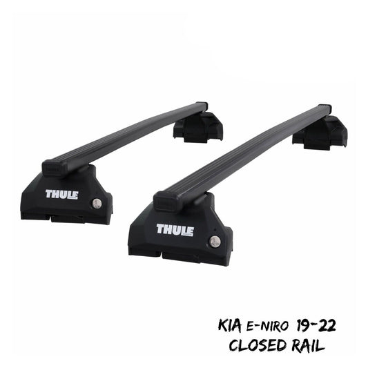 Thule Steel SquareBar Evo Roof Bars Set to fit Kia e-Niro 19-22 Closed Rail Pair