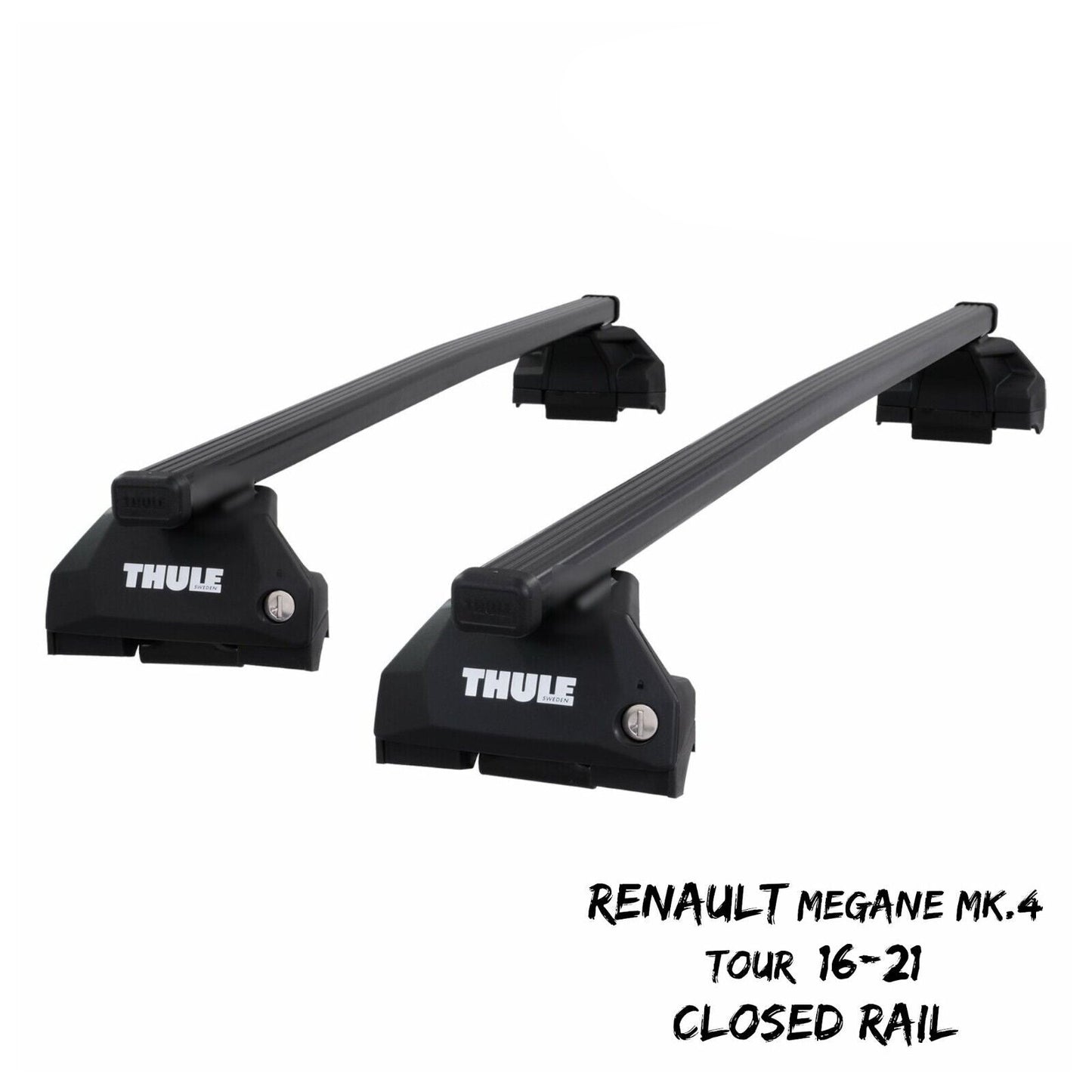 Thule Steel SquareBar Evo Roof Bars Renault Megane Mk.4 Tour 16-21 Closed Rail