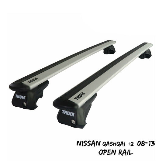 Thule Alu WingBar Evo Silver Roof Bars to fit Nissan Qashqai+2 08-13 Open Rail