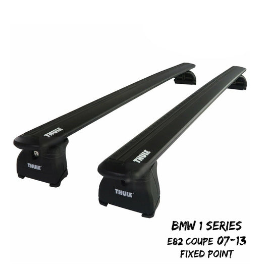 Thule WingBar Evo Black Roof Bars fit BMW 1 Series E82 Coupe 07-13 Fixed Point