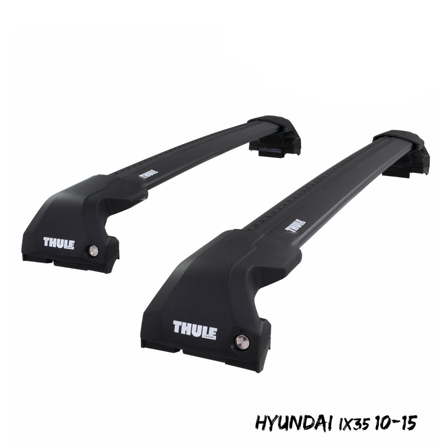 Thule WingBar Edge Black Aluminium Roof Bars Set to fit Hyundai ix35 10-15 Rails