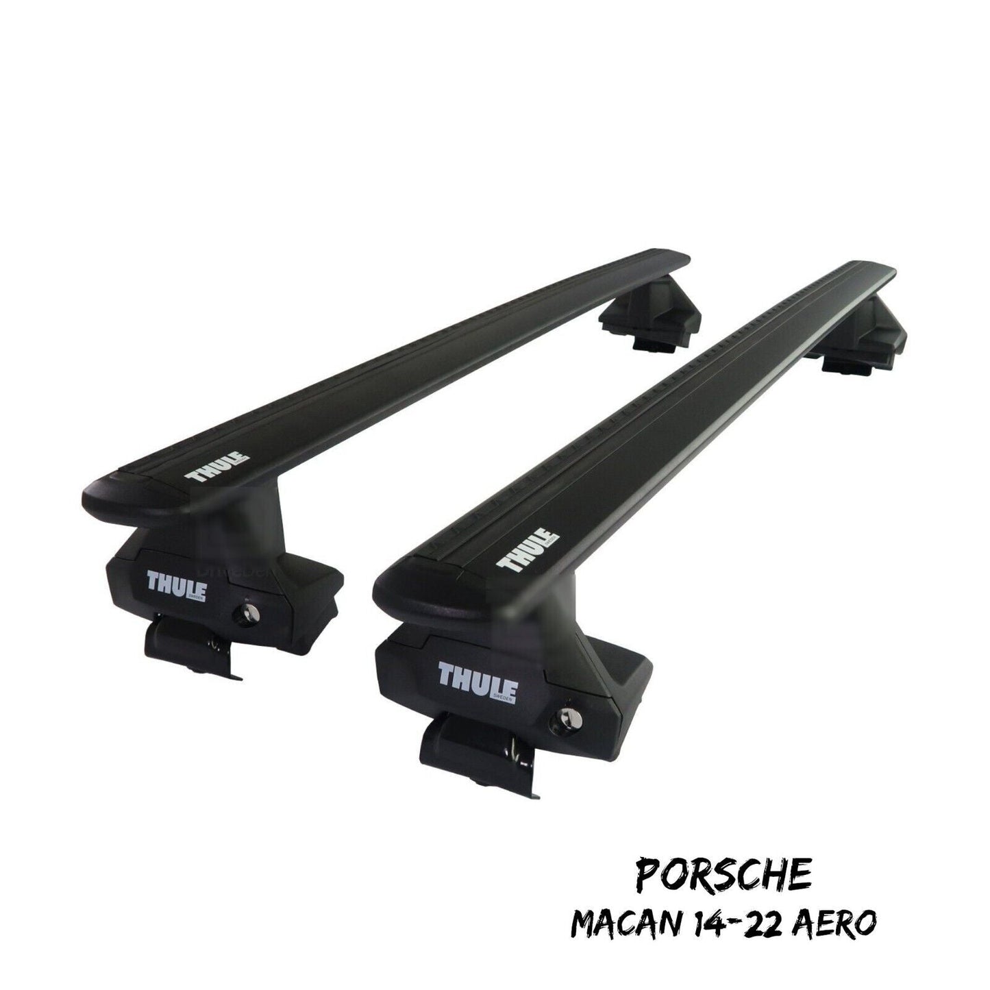 Thule Aluminium WingBar Evo Black Roof Bars Set to fit Porsche Macan 14-22 Aero