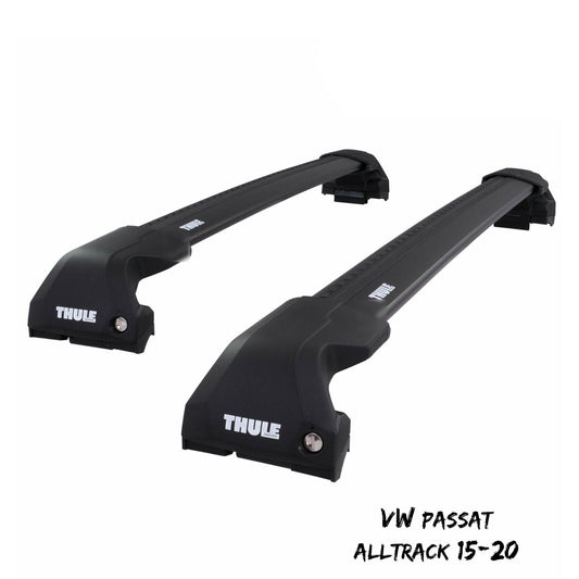 Thule WingBar Edge Black Aluminium Roof Bars for VW Passat Alltrack 15-20 Rails