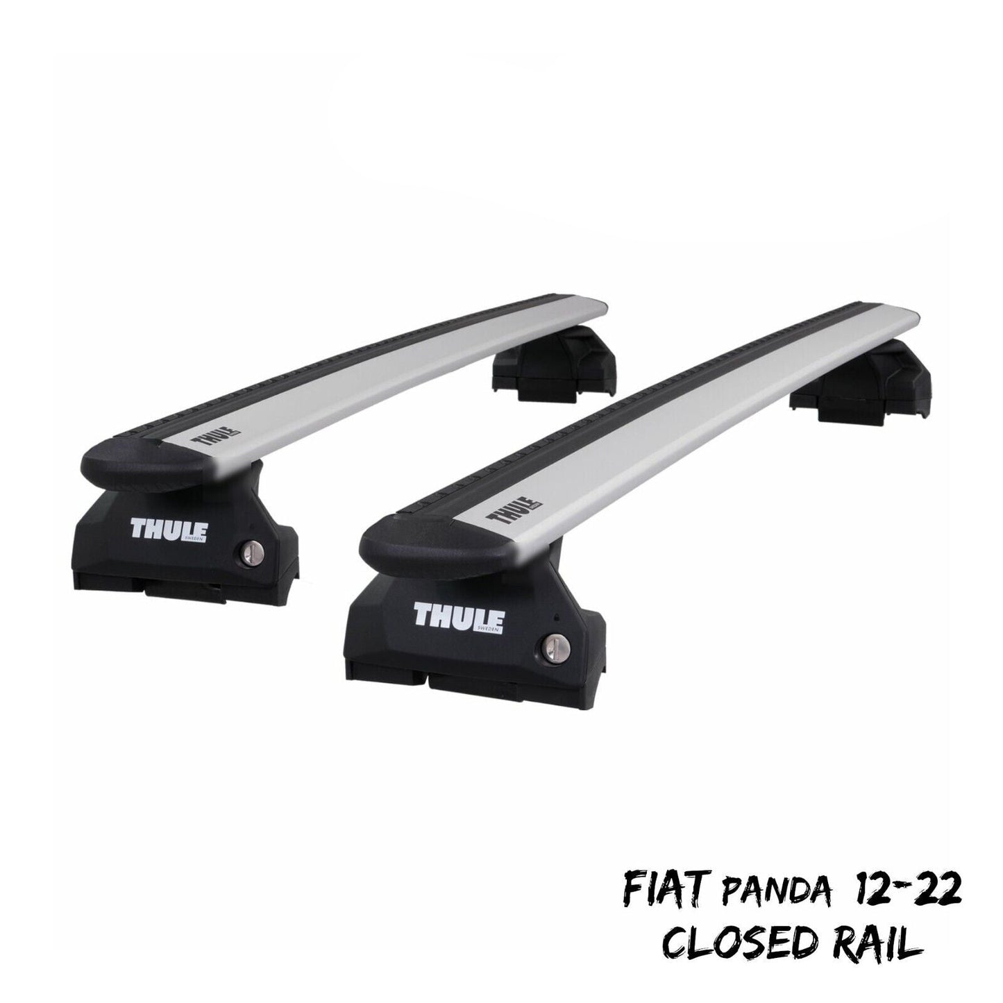 Thule Aluminium WingBar Evo Silver Roof Bars to fit Fiat Panda 12-22 Closed Rail