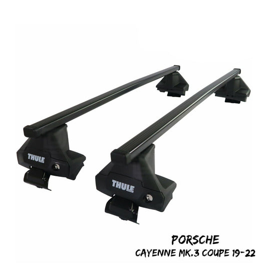 Thule Steel SquareBar Evo Roof Bars Set to fit Porsche Cayenne Mk.3 Coupe 19-22