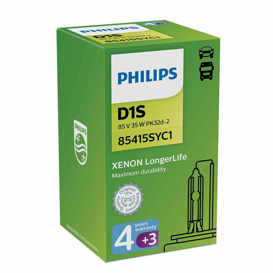 PHILIPS D1S Longerlife 85V 35W 85415SYC1 Xenon Car Headlight Bulb PK32d-2