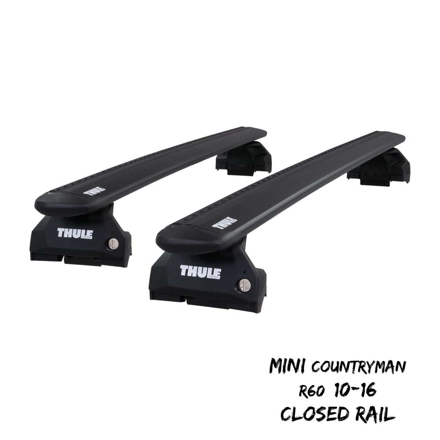 Thule Alu WingBar Evo Black Roof Bars fit Mini Countryman R60 10-16 Closed Rail