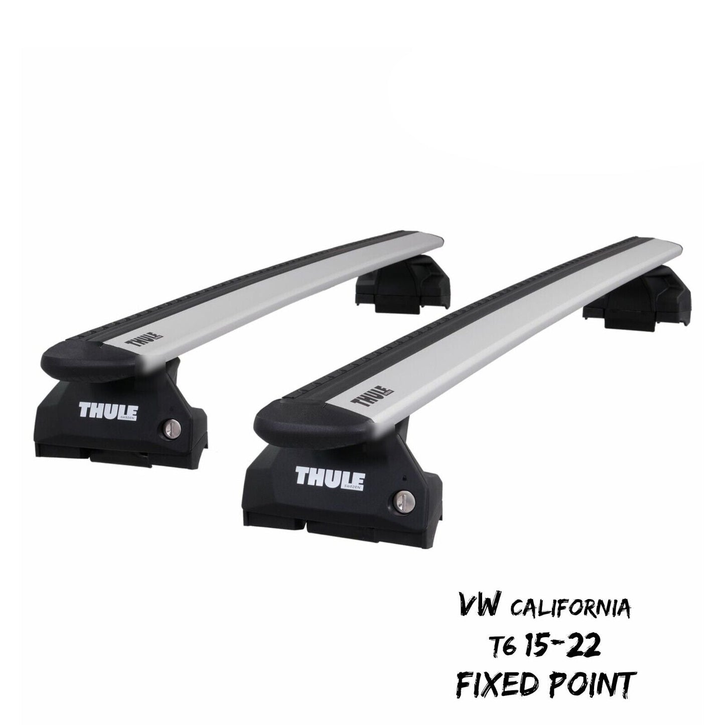 Thule WingBar Evo Silver Roof Bars Set to fit VW California T6 15-22 Fixpoints