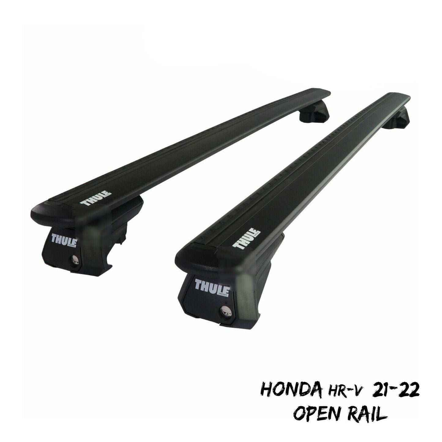 Thule Aluminium WingBar Evo Black Roof Bars to fit Honda HR-V 21-22 Open Rail