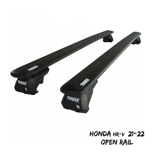 Thule Aluminium WingBar Evo Black Roof Bars to fit Honda HR-V 21-22 Open Rail