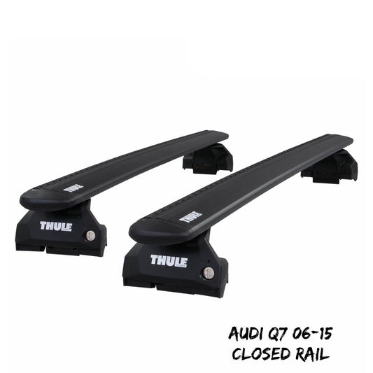 Thule Aluminium WingBar Evo Black Roof Bars Set to fit Audi Q7 06-15 Closed Rail