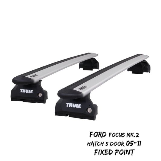 Thule WingBar Evo Silver Roof Bars for Ford Focus Mk.2 Hatch 5 Dr 05-11 Fixpoint