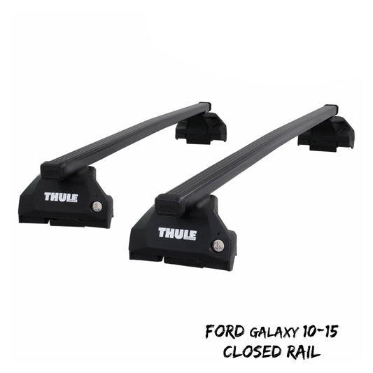 Thule Steel SquareBar Evo Roof Bars Set to fit Ford Galaxy 10-15 Closed Rail