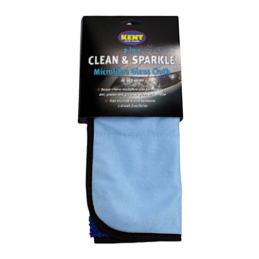 Kent Car Care 2 In 1 Clean & Sparkle Microfibre Glass Cloth Q6950