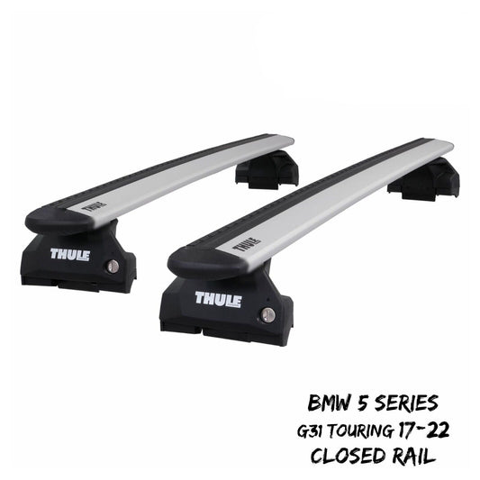 Thule WingBar Evo Silver Roof Bars Set fit BMW 5 Series G31 Touring 17-22 Rails