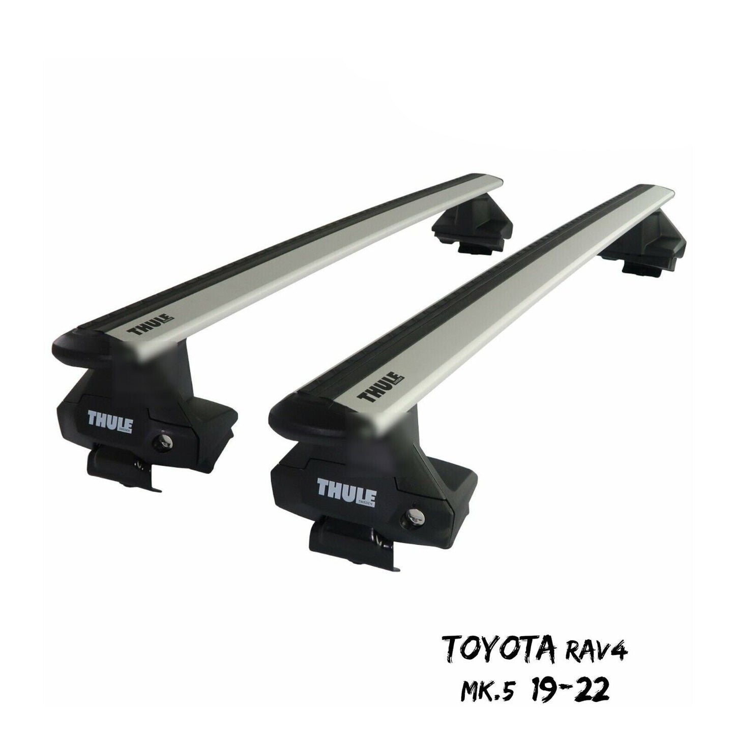 Thule Aluminum WingBar Evo Silver Roof Bars Set to fit Toyota RAV4 Mk.5 19-22