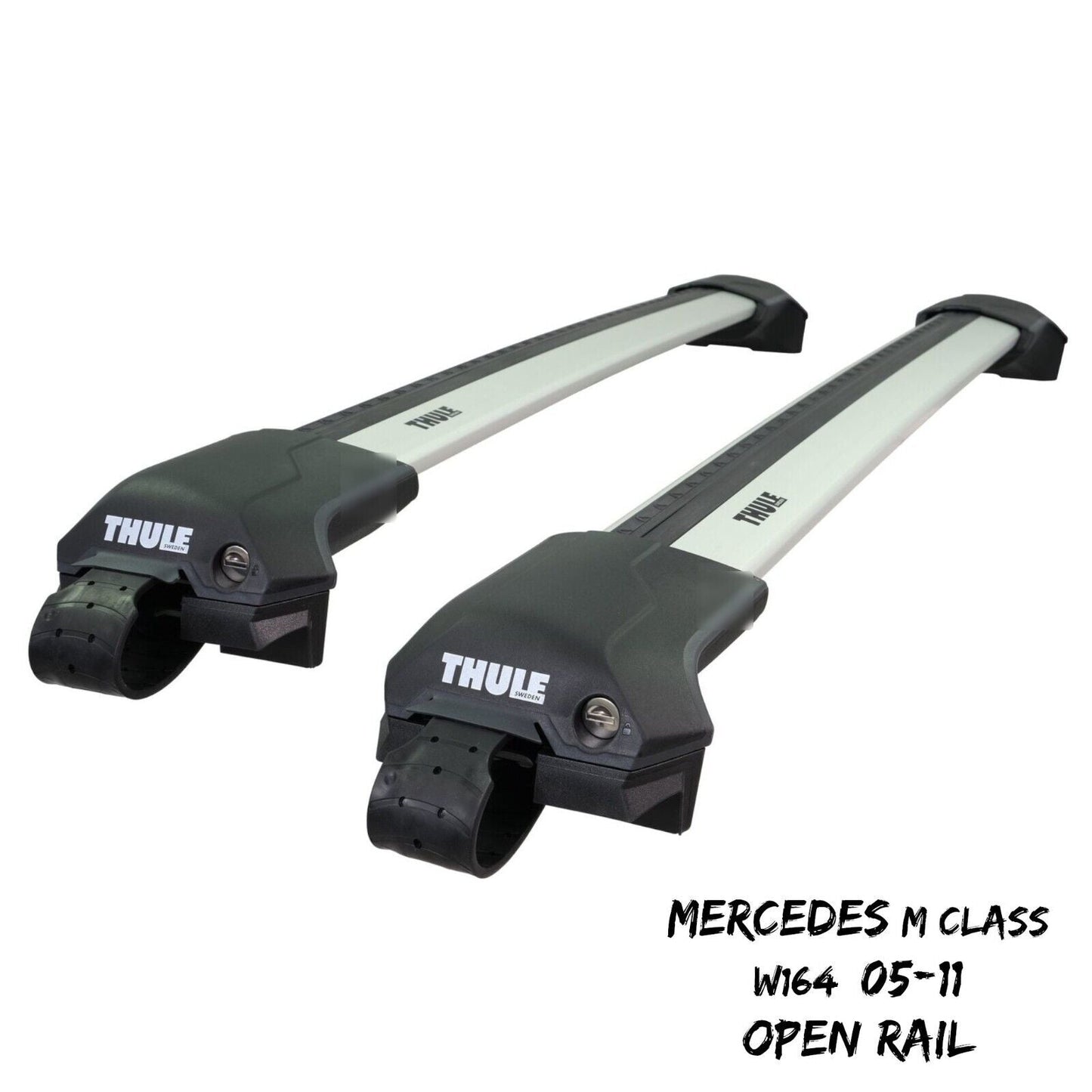 Thule WingBar Edge Silver Roof Bars Mercedes M Class W164 05-11 Open Rails Aero