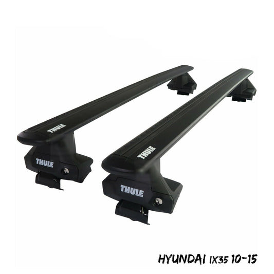 Thule Aluminium WingBar Evo Black Roof Bars Set to fit Hyundai ix35 10-15 Aero