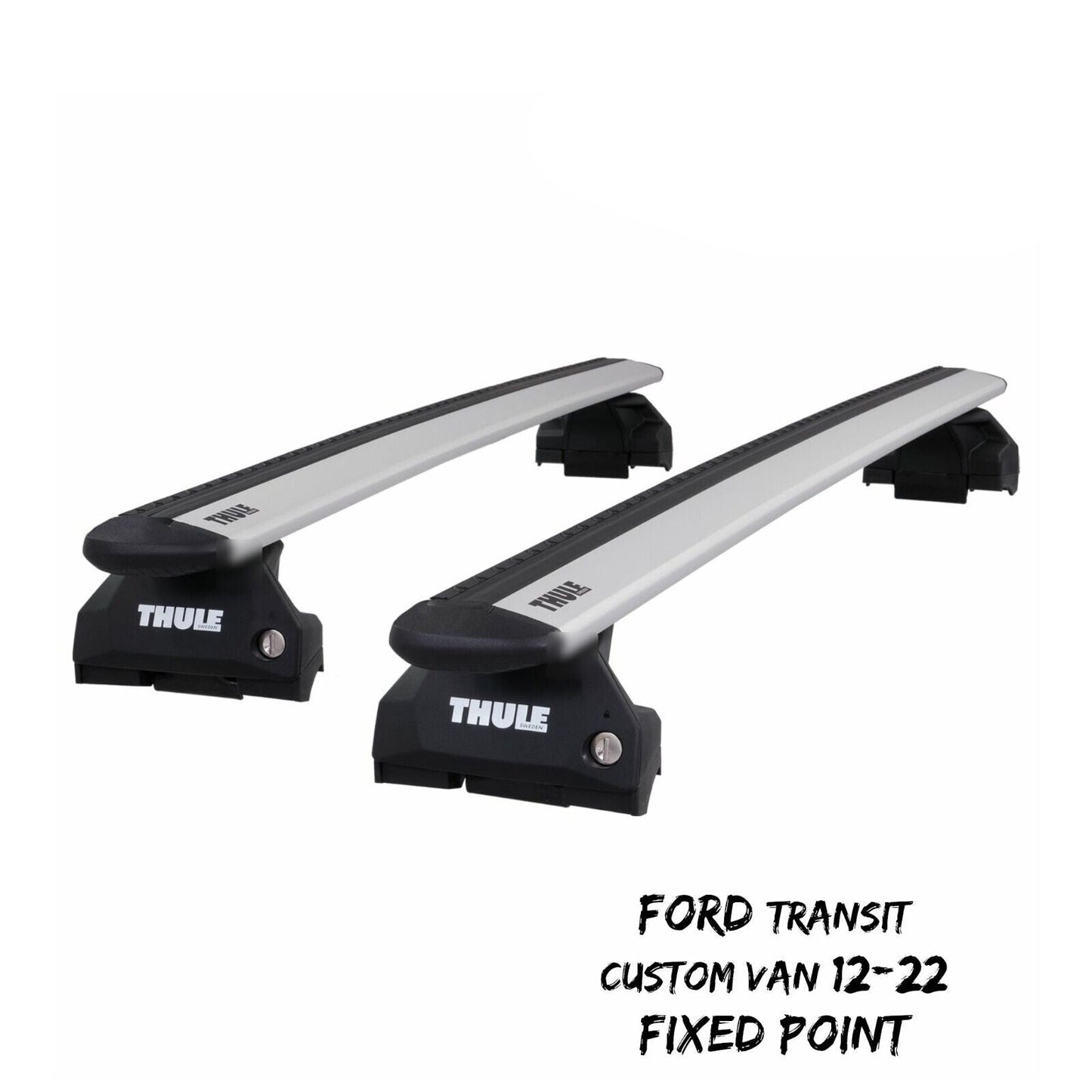 Thule WingBar Evo Silver Roof Bar Set for Ford Transit Custom Van 12-22 Fixpoint