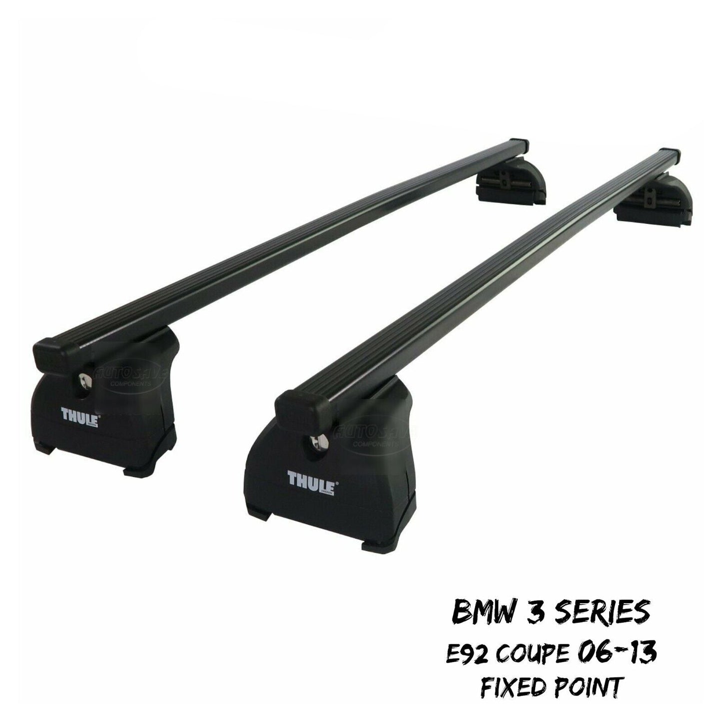 Thule Steel SquareBar Evo Roof Bars fit BMW 3 Series E92 Coupe 06-13 Fixed Point