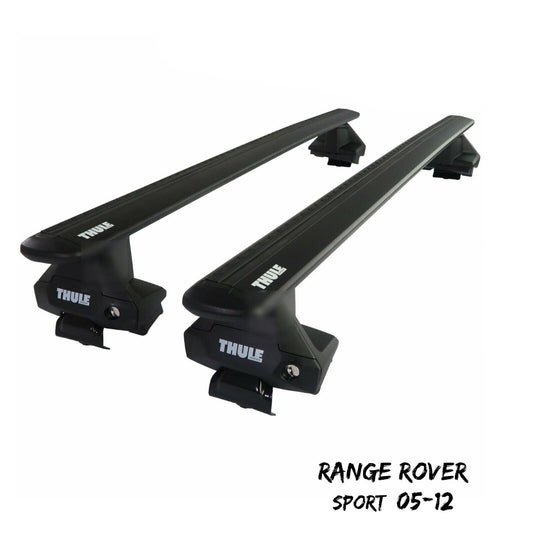 Thule Aluminium WingBar Evo Black Roof Bars Set to fit Range Rover Sport 05-12