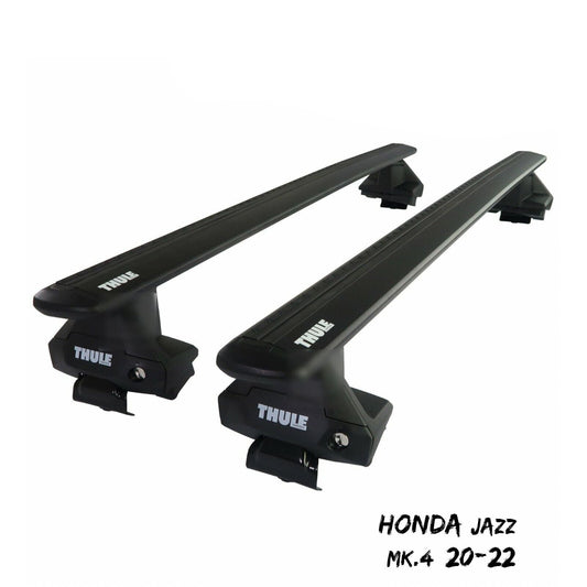 Thule Aluminium WingBar Evo Black Roof Bars Set to fit Honda Jazz Mk.4 20-22