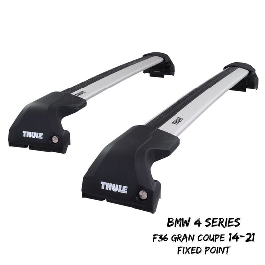 Thule WingBar Edge Silver Roof Bars Set to fit BMW 4 Series Gran Coupe F36 14-21