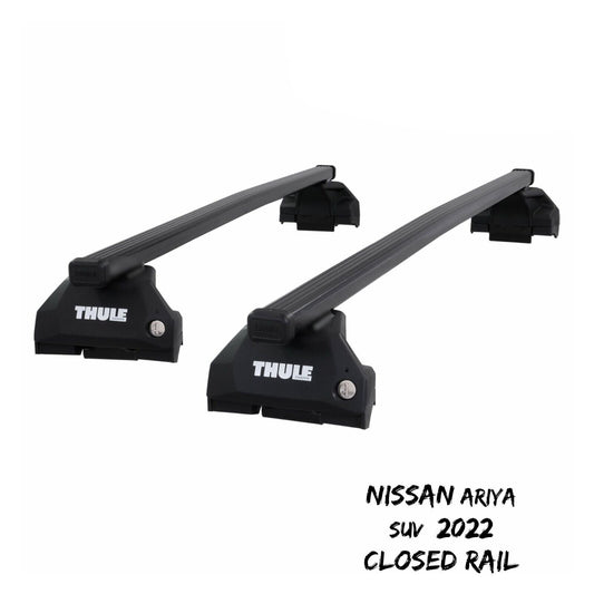 Thule Steel SquareBar Evo Roof Bars Set to fit Nissan ARIYA 2022 SUV Closed Rail