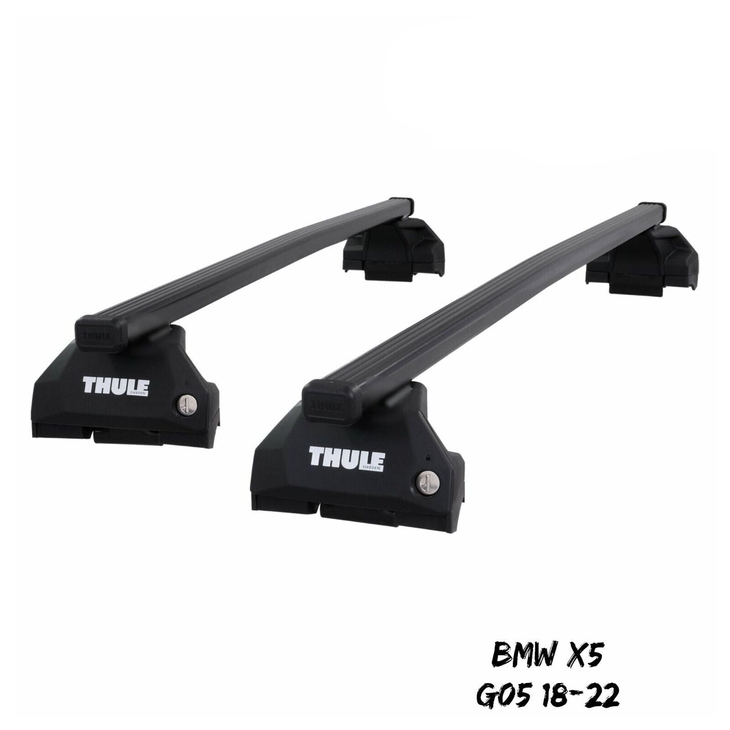 Thule Steel SquareBar Evo Roof Bar Set to fit BMW X5 G05 18-22 Lockable Pair