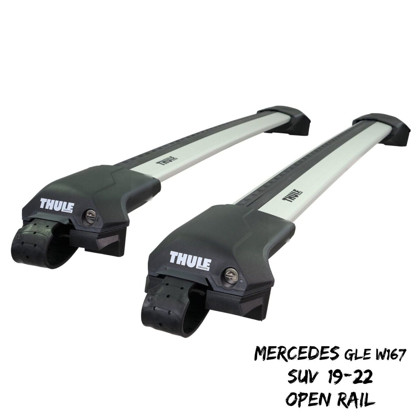 Thule WingBar Edge Silver Roof Bars Mercedes GLE SUV W167 19-22 Open Rails Alu