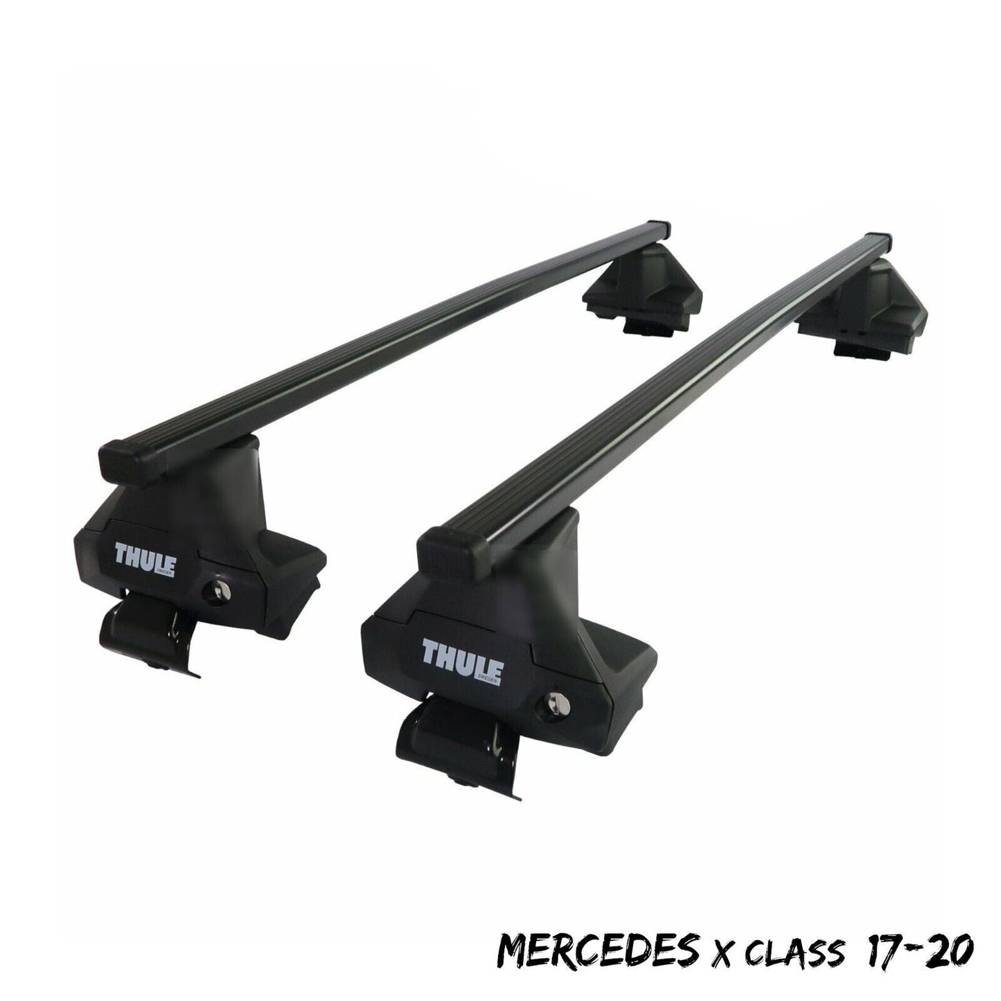 Thule Steel SquareBar Evo Roof Bars Set to fit Mercedes X Class 17-20 Lockable