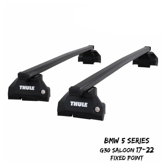 Thule Steel SquareBar Evo Roof Bars BMW 5 Series Saloon G30 17-22 Fixpoints