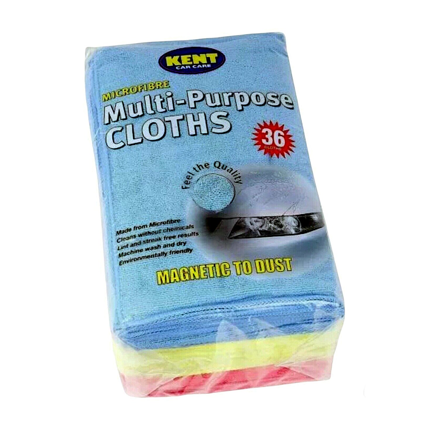 Kent 36 Supersoft Microfibre Towels Multi-Purpose Cloths Magnetic to Dust