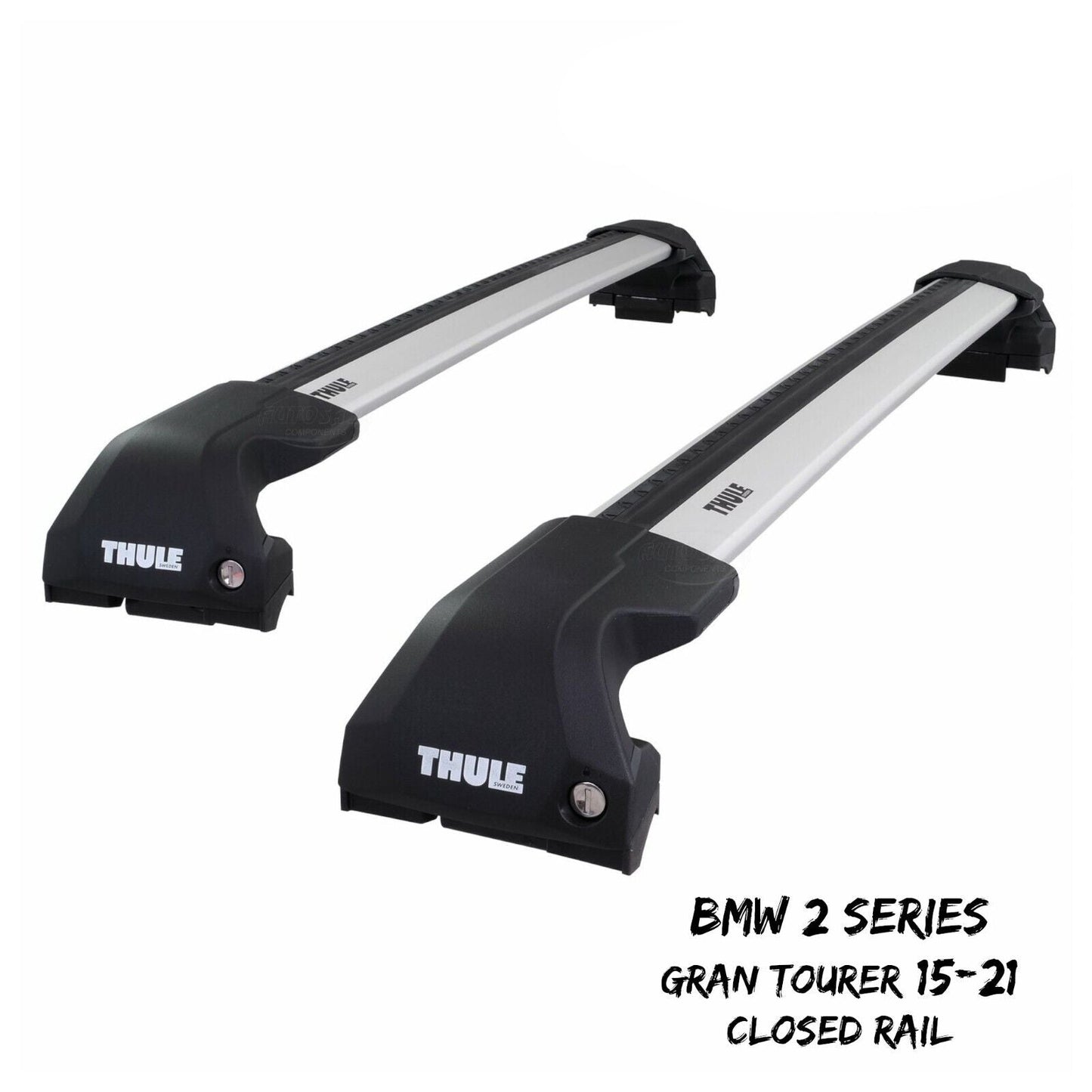 Thule WingBar Edge Silver Roof Bars Set for BMW 2 Series Gran Tourer 15-21 Rails