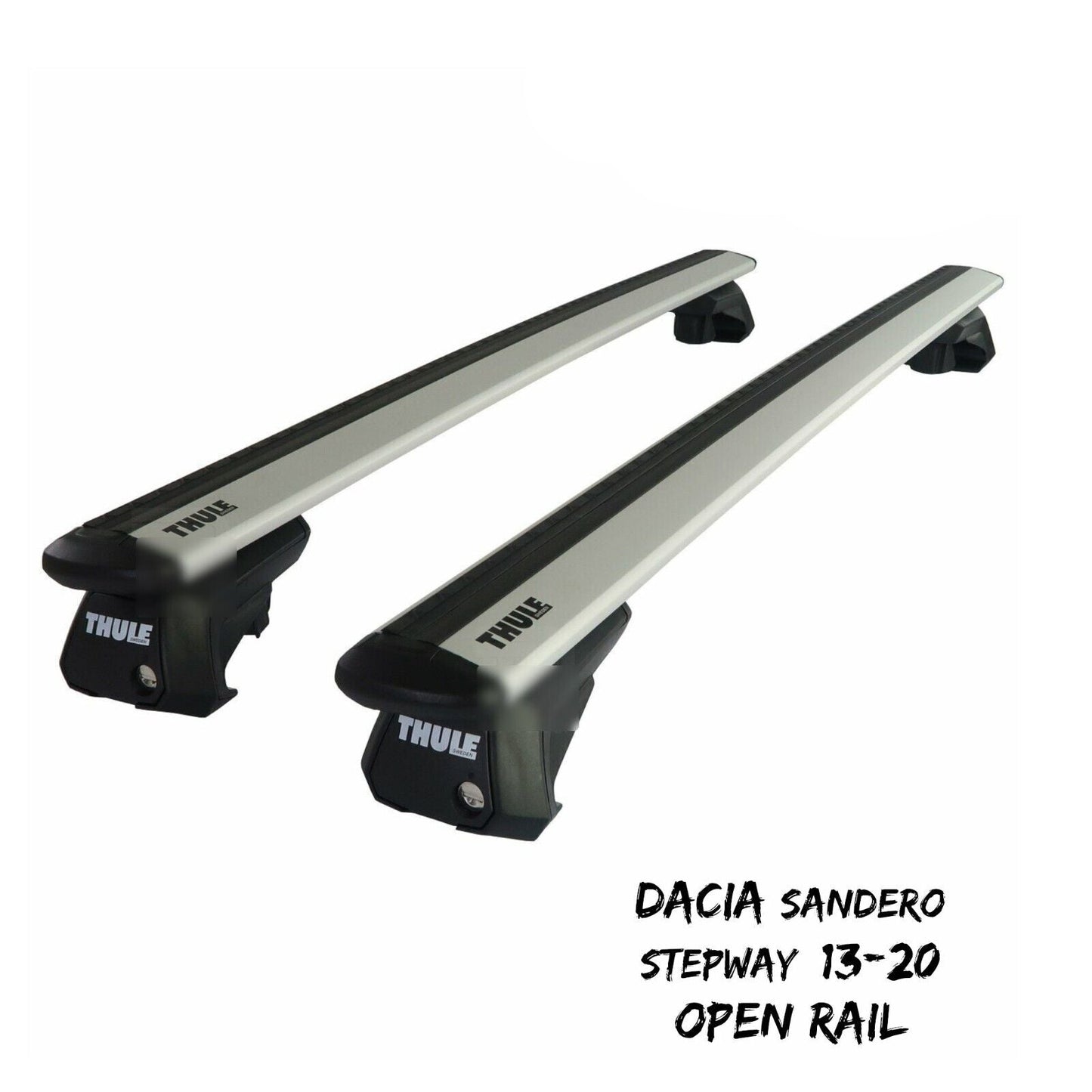 Thule Alu WingBar Evo Silver Roof Bars fit Dacia Sandero Stepway 13-20 Open Rail