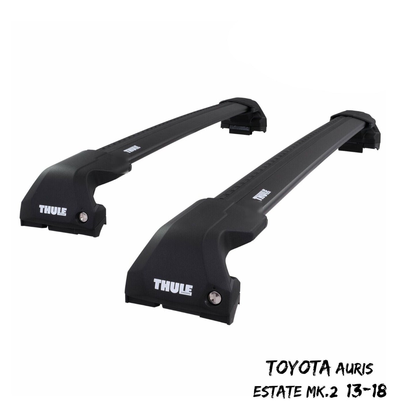 Thule WingBar Edge Black Roof Bars Set for Toyota Auris Estate Mk.2 13-18 Rails