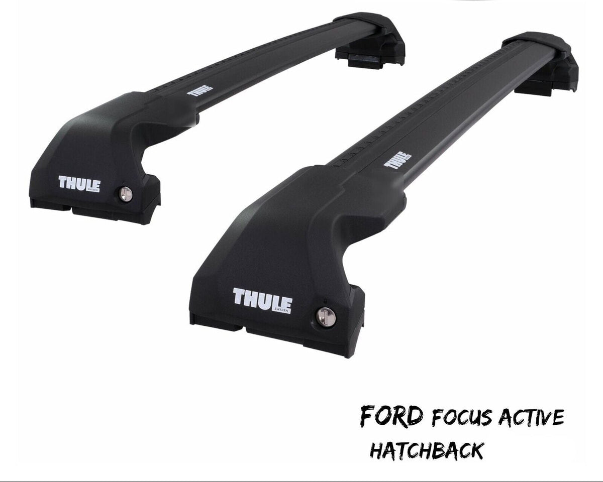 WingBar Edge (black) Roof Bars for Ford Focus Active Hatchback 2018-22 Flush (open) Rails