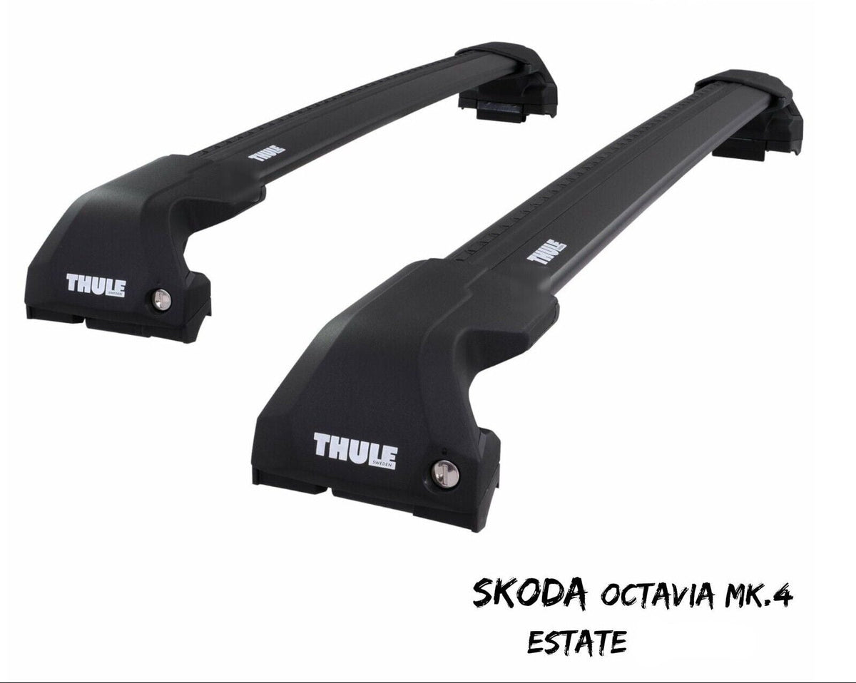 WingBar Edge (black) Roof Bar Set for Skoda Octavia Estate Mk.4 20-26 Flush Rails