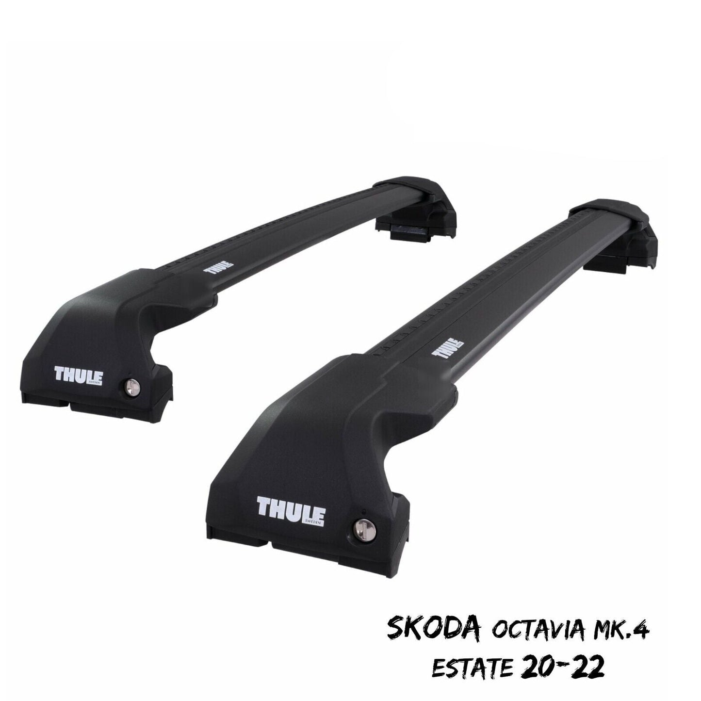 Thule WingBar Edge Black Roof Bars Set for Skoda Octavia Estate Mk.4 20-22 Rails