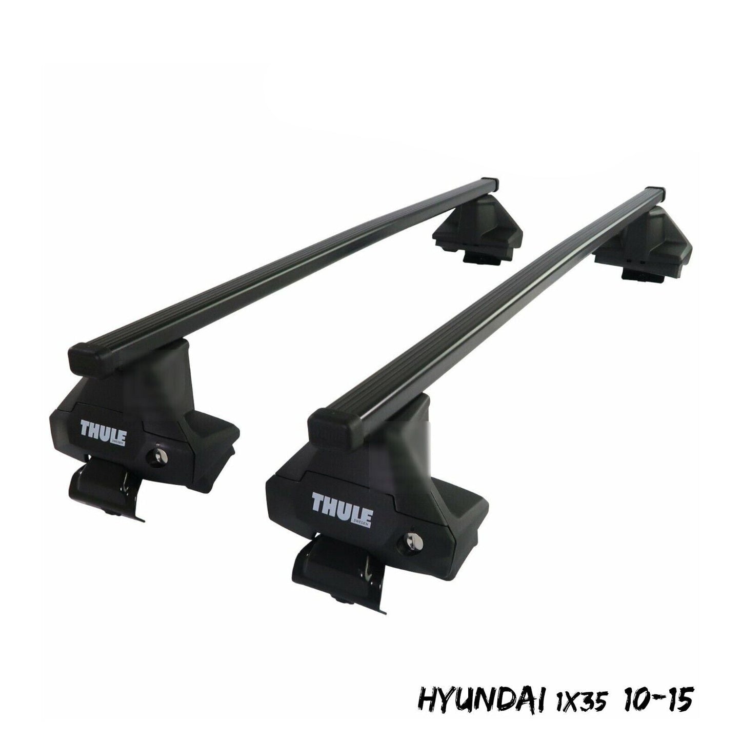 Thule Steel SquareBar Evo Roof Bars Set to fit Hyundai ix35 10-15 Lockable Pair