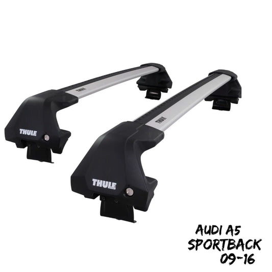 Thule WingBar Edge Silver Aluminium Roof Bars Set for Audi A5 Sportback B8 09-16