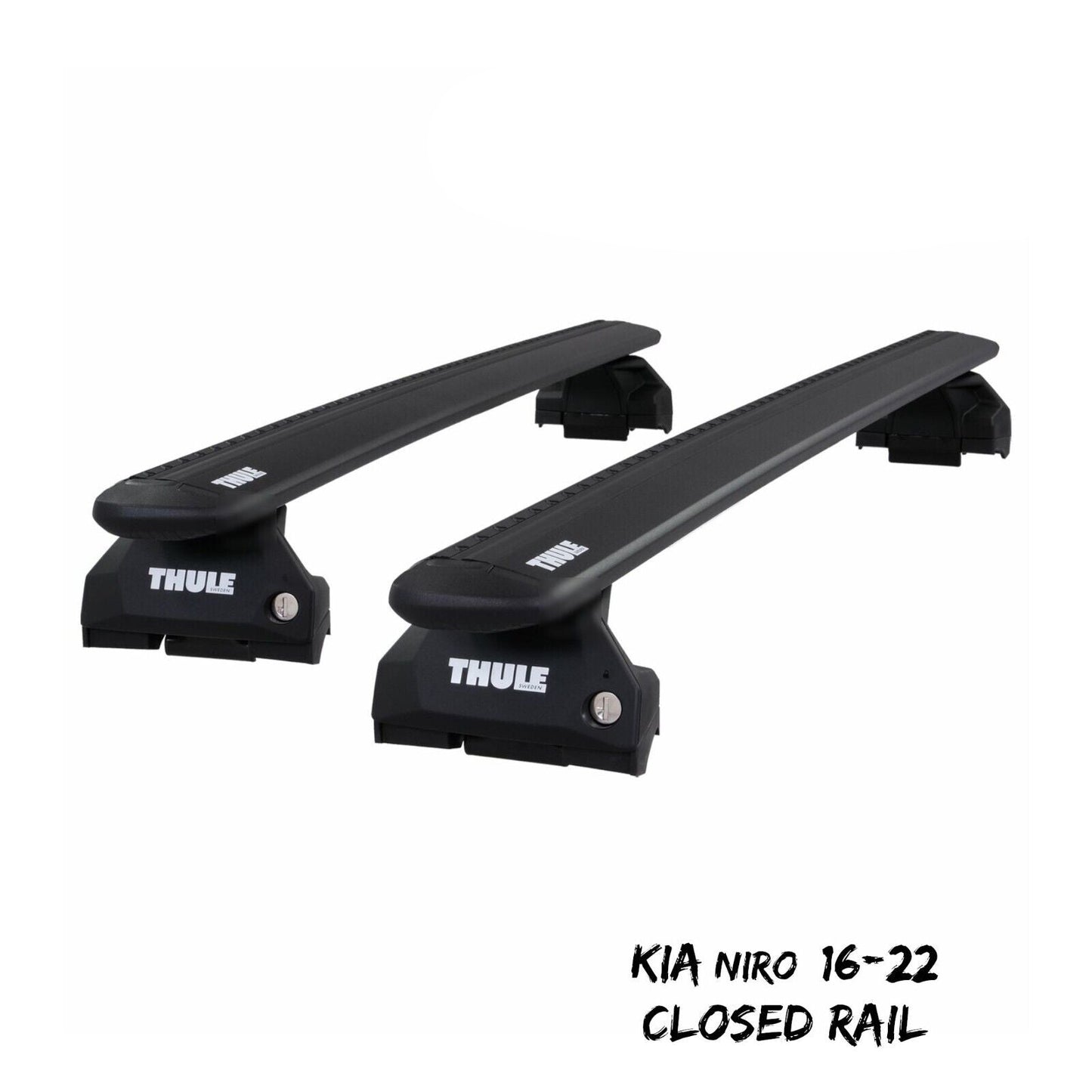 Thule Aluminium WingBar Evo Black Roof Bars to fit Kia Niro 16-22 Closed Rail