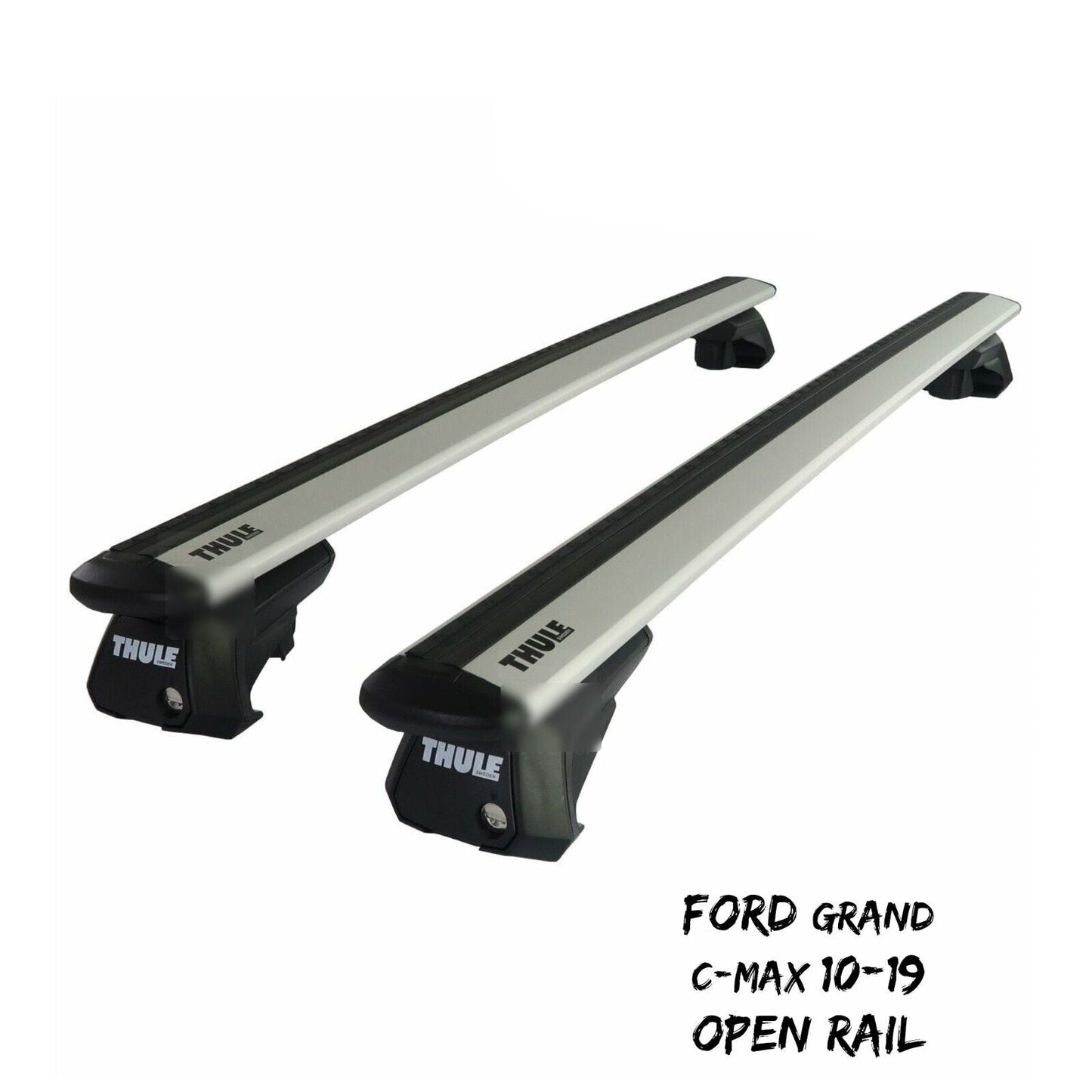 Thule Alu WingBar Evo Silver Roof Bars to fit Ford Grand C-Max 10-19 Open Rail