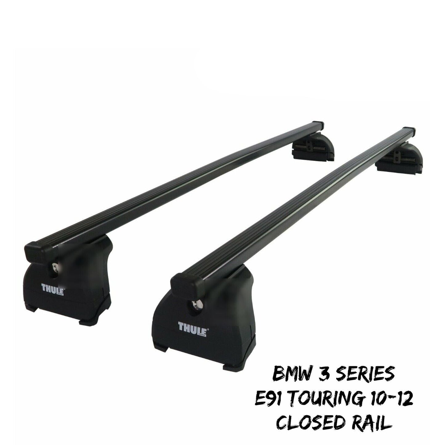 Thule Steel SquareBar Evo Roof Bars BMW 3 Series E91 Touring 10-12 Closed Rail