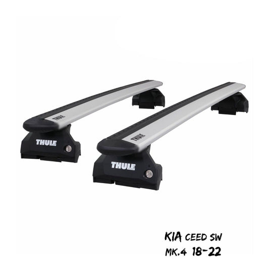 Thule Aluminium WingBar Evo Silver Roof Bar Set to fit Kia Ceed SW Mk.4 18-22